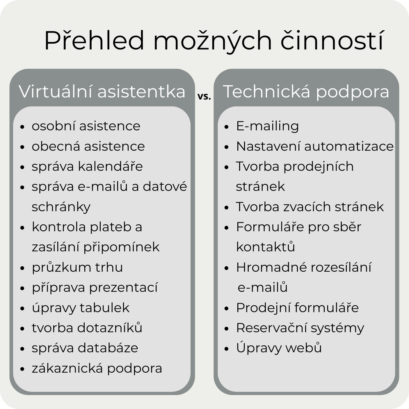 rozdíl mezi virtuální asistentkou a technickou podporou