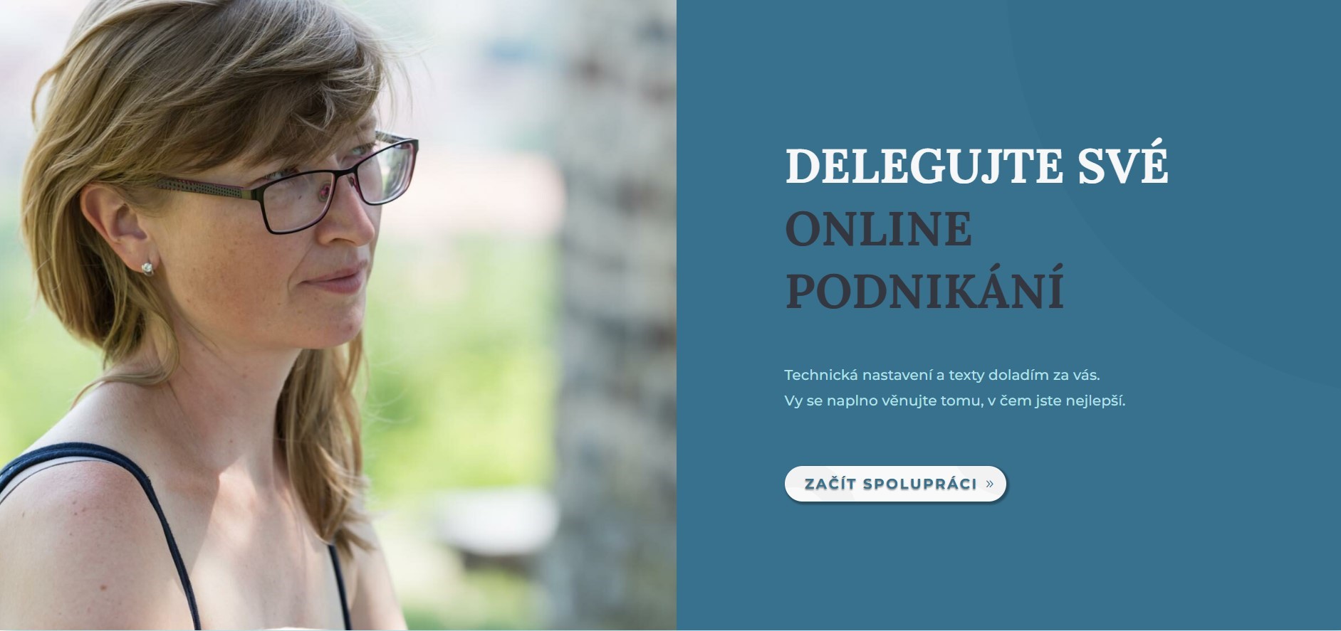 Úvodní stránka webu po webináři