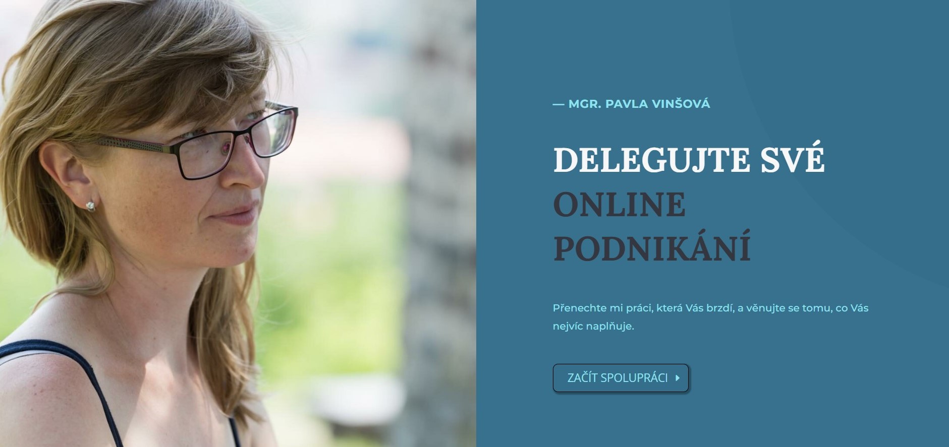 Úvodní stránka webu před úpravou